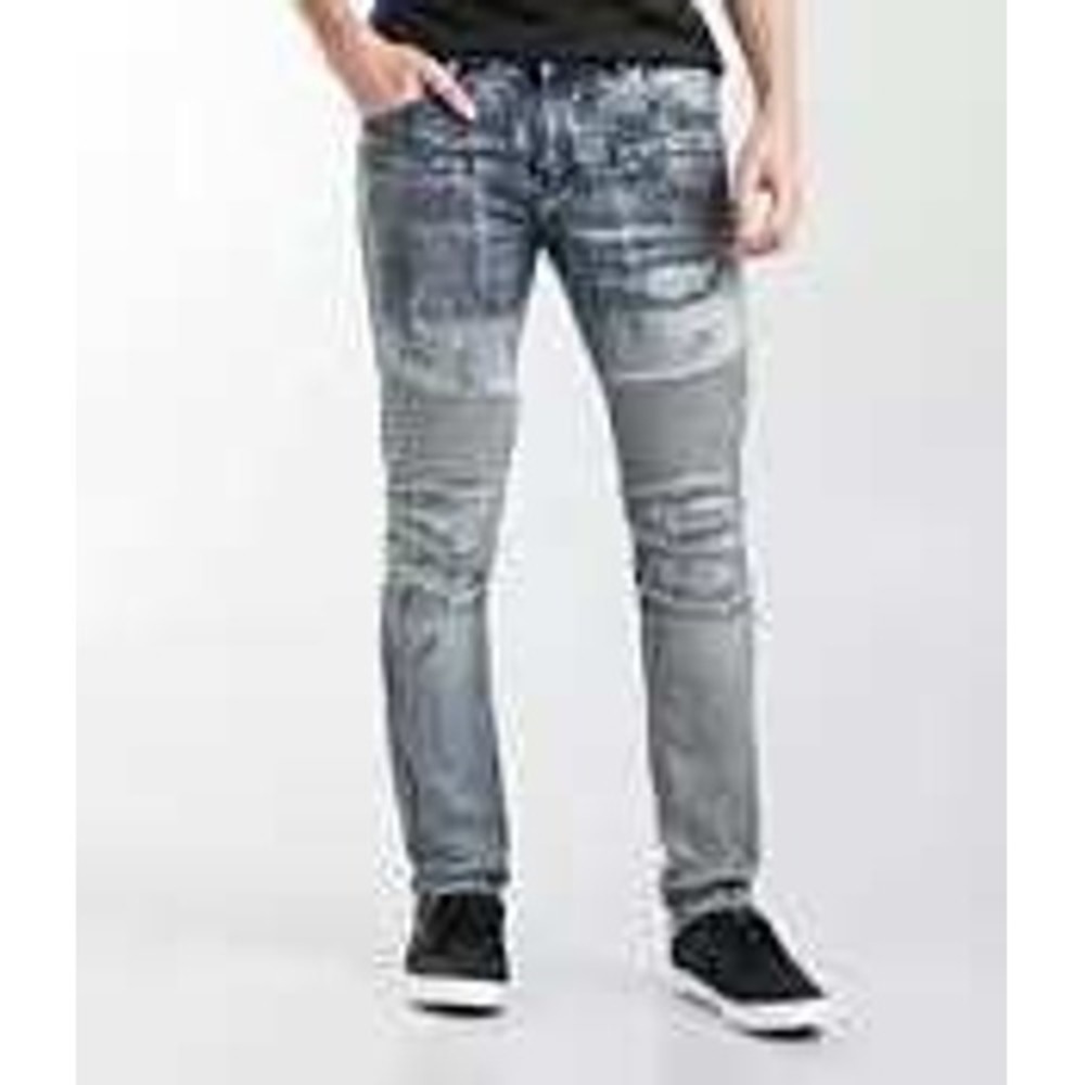 Crysp denim 32 mens moto biker punk streetwear‎ distressed skinny jeans